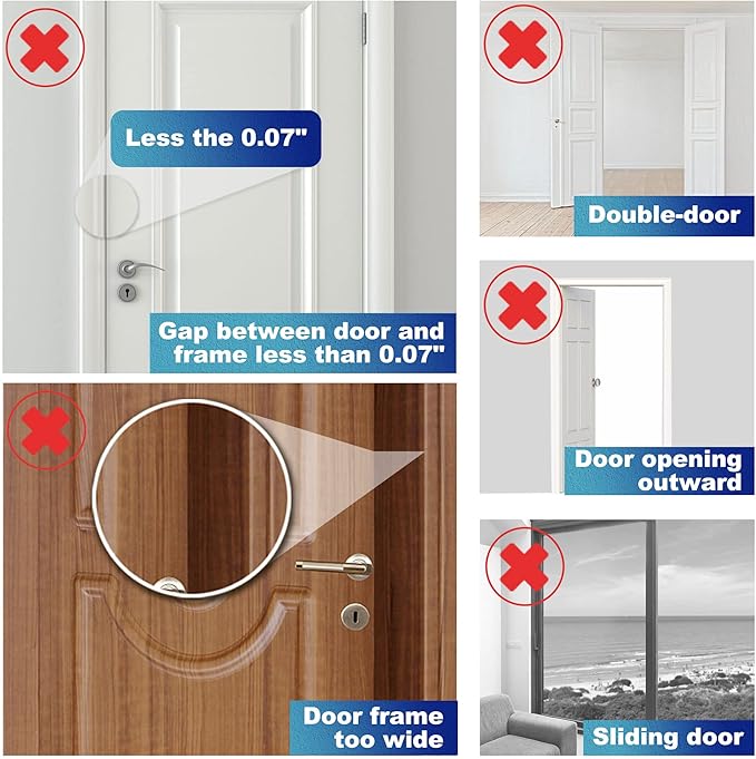 Portable Door Lock Home Security Door Locker for Additional Safety and Privacy 2 Pack AceMining Door Reinforcement Lock White Extra Door Lock with 8 Screws Prevents Unauthorized Entry Perfect for Trav