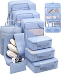 10 Set Packing Cubes for Travel, Gifts for Women Mom,Anti-Tearing Suitcase Organizer for Luggage with Shoe & Hanging Toiletry Bag,OlarHike Vacation Essentials & Accessories for Cruise Ship