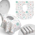Relyo Disposable Toilet Seat Cover for Travel – 20 Pack with Covers Wrapped in Sets of 2, Non-Flushable Liners, Fits Most Seats – Kids, Toddlers, Adults (Dinosaurs, 20)