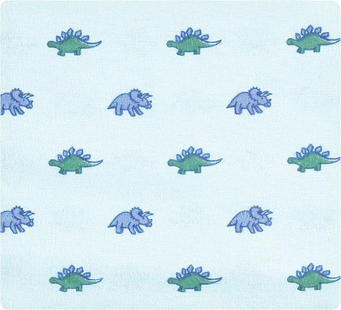 Hudson Baby Unisex Baby Cotton Rich Flannel Receiving Blankets 4-Pack, Pastel Dino, One Size