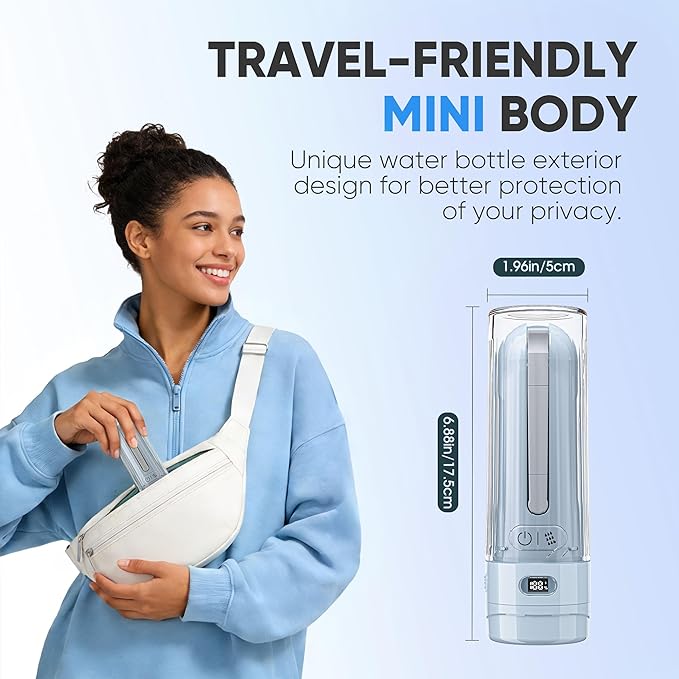 Portable Bidet for Travel | Bathroom - Rechargeable Electric Bidet Sprayer with 3 Pressure | Waterproof for Ultimate Personal Hygiene Cleaning at Home Office and Camping (Blue)