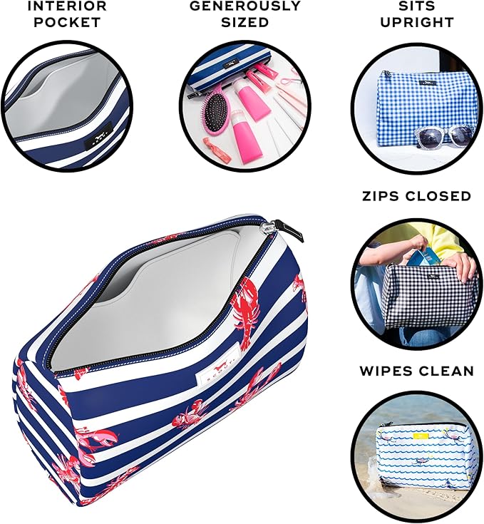 SCOUT Packin' Heat - Large, Water-Resistant, Zip Close Makeup Bag for Women- Toiletry Travel Bag - Cosmetic Bag