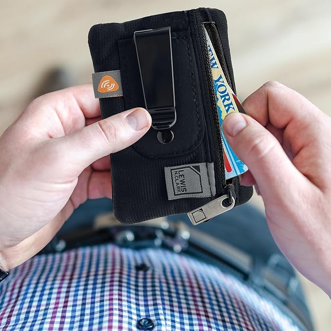 Lewis N. Clark Travel Clip Stash Wallet | RFID-Blocking Technology | Hidden Money Belt Pouch | Card Holder