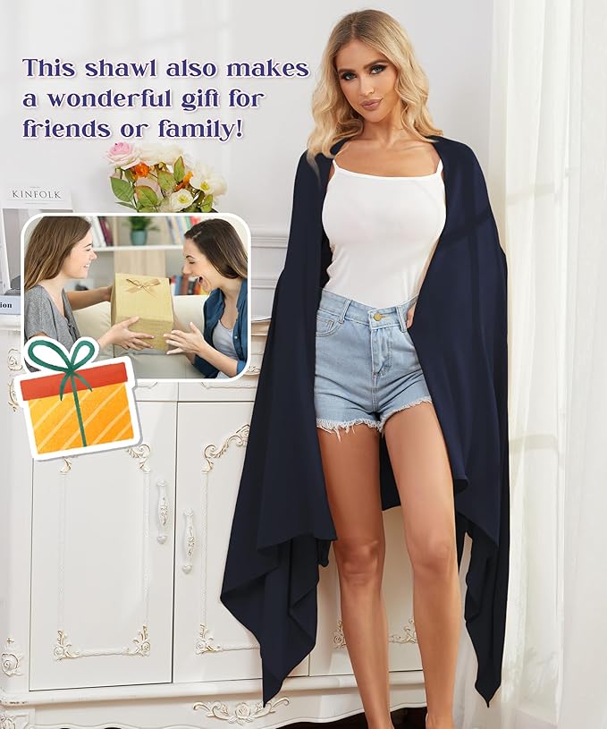 Tencel Cashmere Shawl Wraps for Women,Pashmina Stole Airplane Travel Wool Scarf Blanket Wrap Lightweight UPF 50+