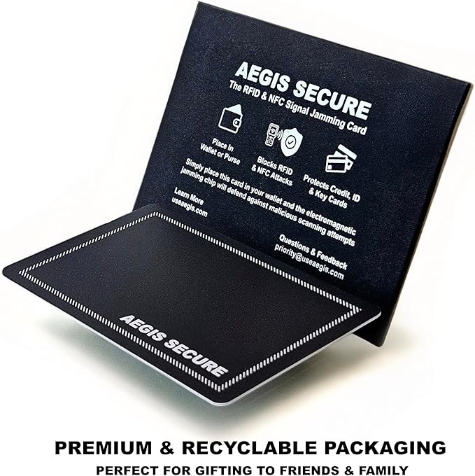 RFID Blocking Card – Active NFC Contactless Credit & Debit Card Protector, Anti-Theft RFID Blocker for Entire Wallet, ID & Passport Protection, Premium Slim Card Fits Wallet & Purse