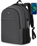 TANTOMI 17 Inch Travel Laptop Backpack for Men Women, Business Laptop Backpack with Anti Theft & USB Charging Port, Water Resistant Durable School Computer Backpack for Travel, Work, Daily Carry