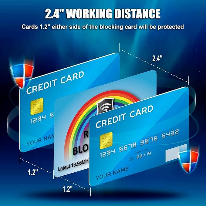 SaiTech IT 2 PK RFID Blocking Cards Protect Your Entire Wallet, Purse, and Cards from NFC Contactless Theft Wallet for Men & Women (Rainbow)