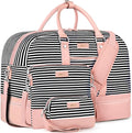 Weekender Bag for Women, Large Overnight Bag Canvas Travel Duffel Bag Carry On Tote with Shoe Compartment 21" 3Pcs Set