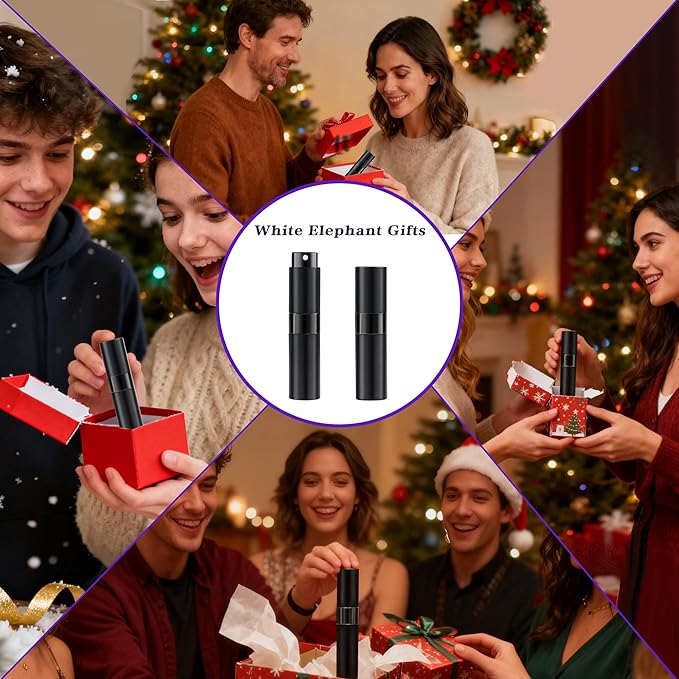 8ML Perfume Travel Refillable Portable Perfume Atomizer Bottle - Easter Basket Stuffers for Teens Adults Men Women,Valentines Day Gifts for Him Her,Travel Essentials,Christmas Gifts(Balck,2Pack)
