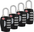 Hero Luggage Lock (Pack of 4) TSA Approved, 4 Digit Combination Padlock for Travel, Suitcases, Lockers, Backpacks