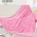 Twin Size Blanket for Couch Bed, Soft Warm Pink Fleece Decorative Blanket for Women Teen Girls, Pink Decor for Home Room Bedroom, 60x80 Inches