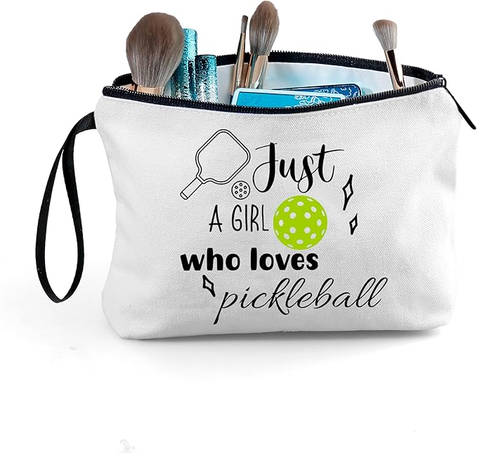 Pickleball Gifts for Women Teen Girl Pickle Ball Lover Team Club Accessories Party Funny Makeup Cosmetic Bag Birthday Gifts for Sister Teenager Cousin Graduation