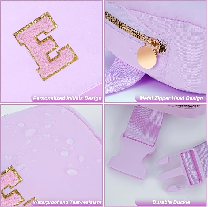 Uygafly Christmas Gifts for Teenage Girls Stocking Stuffers for Teen Girl Initial Fanny Pack | Belt Bag Crossbody Bags for Women Girls Kids,10 11 12 13 14 15 Years Old Trendy Stuff Cute | Lavender,E
