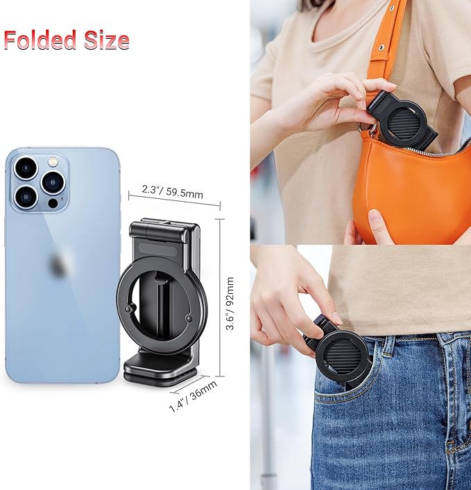 PROfezzion Magnetic Airplane Phone Holder for Mag Safe iPhone 17 16 15 14 13 12 & All Phone, 360°Rotation Travel Must Have Handsfree Phone Mount for Desk/Tray Table Travel Accessory