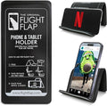 Flight Flap Airplane Phone Holder, Flexible Cell Phone Holder, Folding Cellphone Stand for Desk, Bed, Office, Treadmill - Airplane Gadgets for Long Travel Accessories - Plane Essentials (Black)