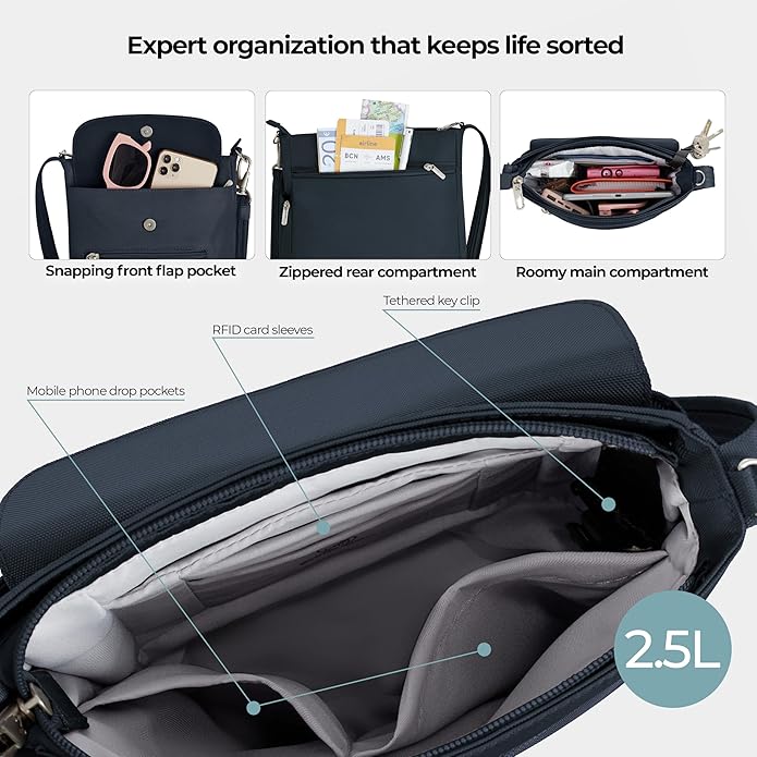 Travelon Anti-Theft Classic Mini Shoulder Bag