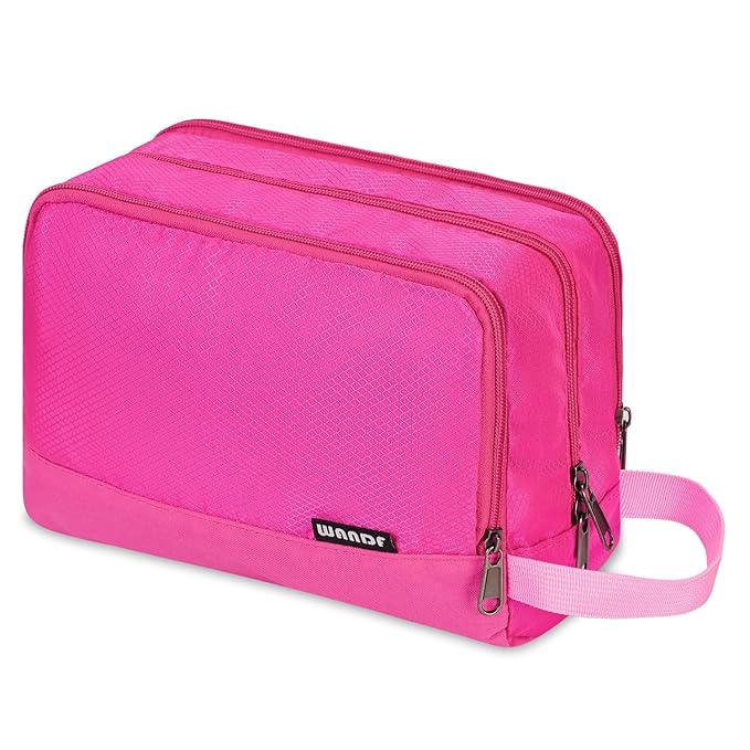 Toiletry Bag for Men Hanging Dopp Kit Water Resistant Shaving Bag Small Toiletry Bag for Traveling (Pure Pink)
