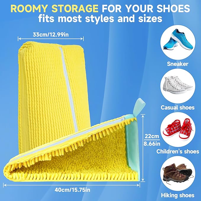 ShoeShaped Shoe Washing Machine Bag for Washer and Dryer, 2Pack, Reusable Laundry Shoe Bag, Shoe Cleaning Bags for Sneakers, Tennis and Various Shoes Types With Self-locking Zipper