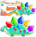 Dinosaur Color Sorting Sensory Toy Travel Toys for Toddler 1-3 Roadtrip Essenstial for Toddlers Boys Gifts Fine Motor Autism Fidget Montessori Preschool Activities for Kid Christmas Stocking Stuffer