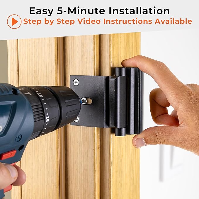 Door Reinforcement Lock - Endures 800 lbs of Impact Force - Interior Door Locks for Kids Safety - Security Door Latches for Top of Door