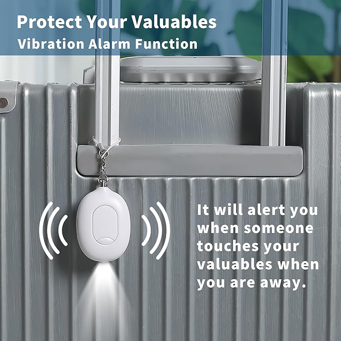 Portable Door Stopper Security Alarm, Door Stopped Alarm When Opened, 130dB Loud Travel Door Stop Alarm with Vibration Sensor & LED Flashing, USB Rechargeable for Hotel Home Safety