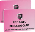 SaiTech IT 2 PK RFID Blocking Cards Protect Your Entire Wallet, Purse, and Cards from NFC Contactless Theft Wallet for Men & Women - Pink