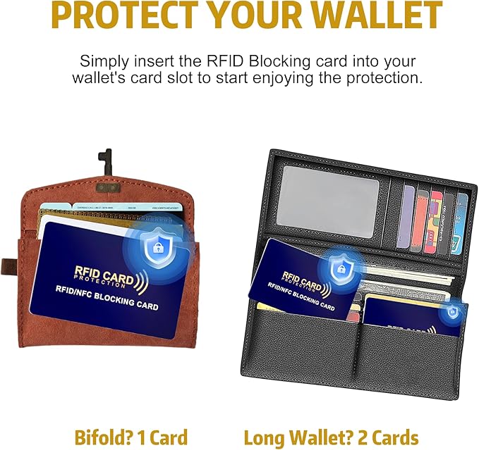 5-Pack RFID Blocking Cards | Contactless NFC/RFID Credit Card & Passport Protector | Anti-Skimming Shield for Wallets | 1 Card Shields Entire Wallet | Ultra-Slim Design for Men & Women
