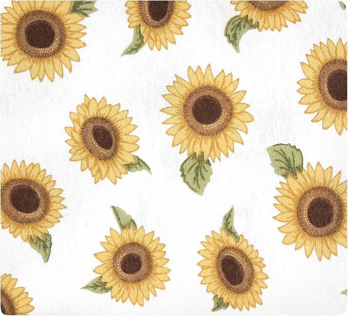 Hudson Baby Unisex Baby Cotton Flannel Receiving Blankets, Sunflower, One Size