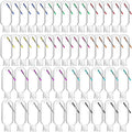 FairySandy 50 Pcs Traveling Bottles with Keychain 2oz Clear Plastic Hand Sanitizer Holder Keychain Empty Refillable Liquid Packing Container Squeeze Plastic Bottle with Lid,Rectangle