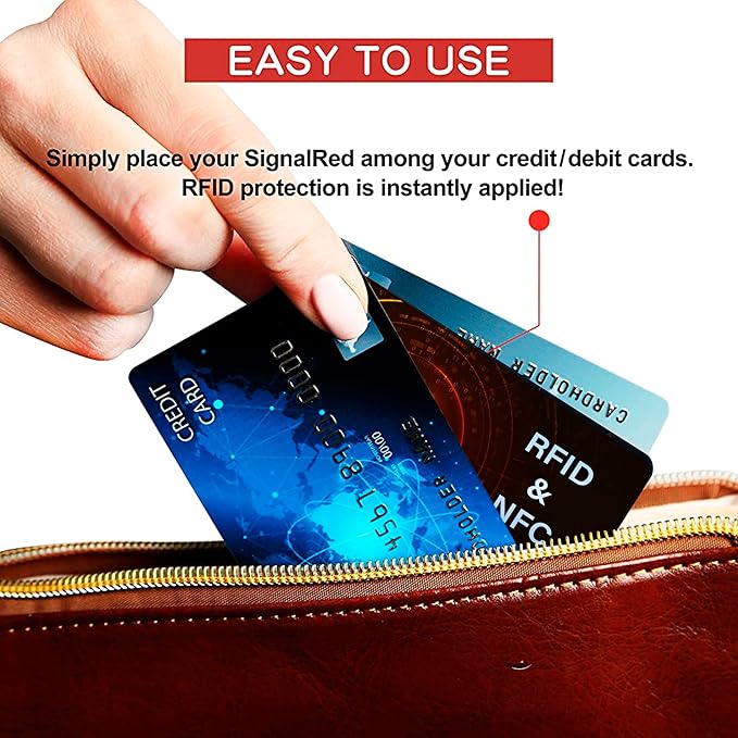 SaiTech IT 10 PK RFID Blocking Cards Protect Your Entire Wallet, Purse, and Cards from NFC Contactless Theft Wallet for Men & Women - Orange Black (10 Pack SL)
