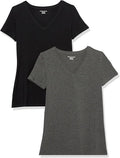 Amazon Essentials Women's Regular-Fit Short-Sleeve T-Shirt (Crewneck and V-Neck Options), Multipacks