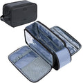 ZEEMO Travel Toiletry Bag for Men, Medium Water-Resistant Double-Sided Full-Open Dopp Kit, Versatile Organizer for Shower and Hygiene Accessories, Bathroom Essentials, Cosmetics, Large, Black
