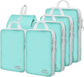6 Set Compression Packing Cubes, Suitcase Organizer, Lightweight Travel Essentials, Compression Bags For Travel Accessories Luggage Storage Set (6Pcs, Blue)