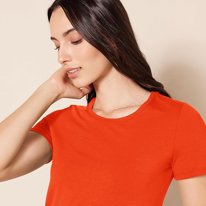Amazon Essentials Women's Regular-Fit Short-Sleeve T-Shirt (Crewneck and V-Neck Options), Multipacks