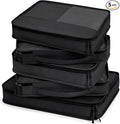 5 Pcs Packing Cubes for Suitcase Large Travel Cubes Carry on Luggage Organizer Bags for Clothes Accessories(Mixed,Black)