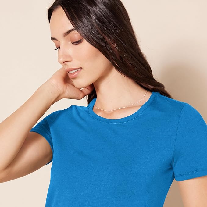 Amazon Essentials Women's Regular-Fit Short-Sleeve T-Shirt (Crewneck and V-Neck Options), Multipacks