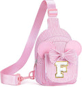 Girls Kids Gifts, Sling Bag for Girl Kid | Birthday Gifts for Daughter Granddaughter Little Girls Gift Monogram Small Pink Belt Bag Crossbody Bags Purses for Girl Kids (Pink F)