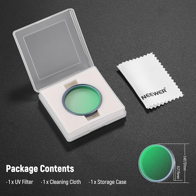 NEEWER UV Filter Compatible with DJI Osmo Action 5 Pro / 4/3, Snap On Multicoated HD Glass Protective Action Camera Lens Filter Reduces Haze & UV Rays, FL-A70