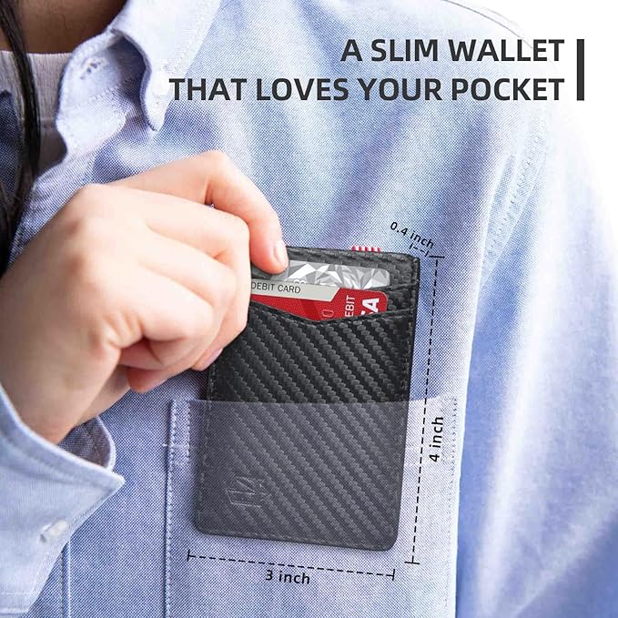 Zitahli Wallet for Men-6 Slots ID Window-Mens Wallets-Slim Wallet Classic Spring Money Clip RFID Blocking-Gift for Men
