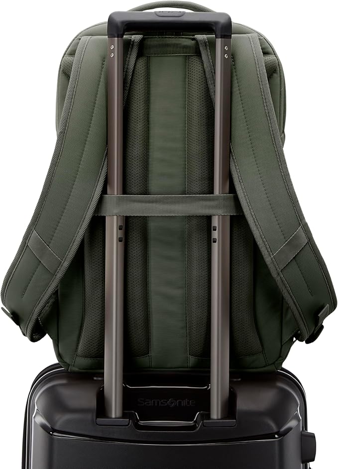 Samsonite Better Than Basic Backpack - Dedicated Laptop Compartment, Quick Stash Front Pockets and Lightweight Breathable Airmesh - Olive