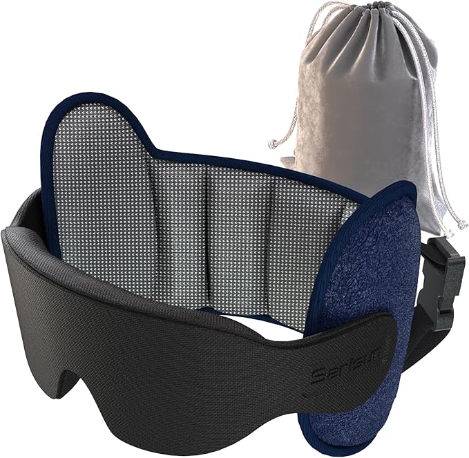 SARISUN Travel Pillow, Upgrade Airplane Pillow for Long Flight, 360° Support Headrest, Travel Neck Pillow Eye Masks for Sleep, Compact Airplane Travel Essentials, Stop Bobblehead, Mottled Grey