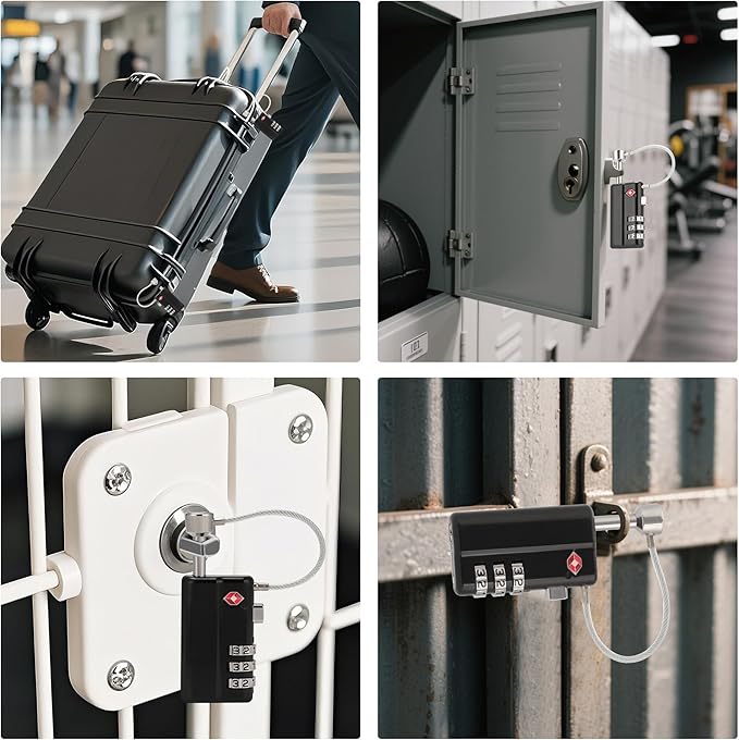 Professional Gun Case Lock TSA Approved – Heavy-Duty, Cut-Resistant & Child-Safe Security Padlock for Firearms, Pistols, Rifle Cases, and Travel Luggage
