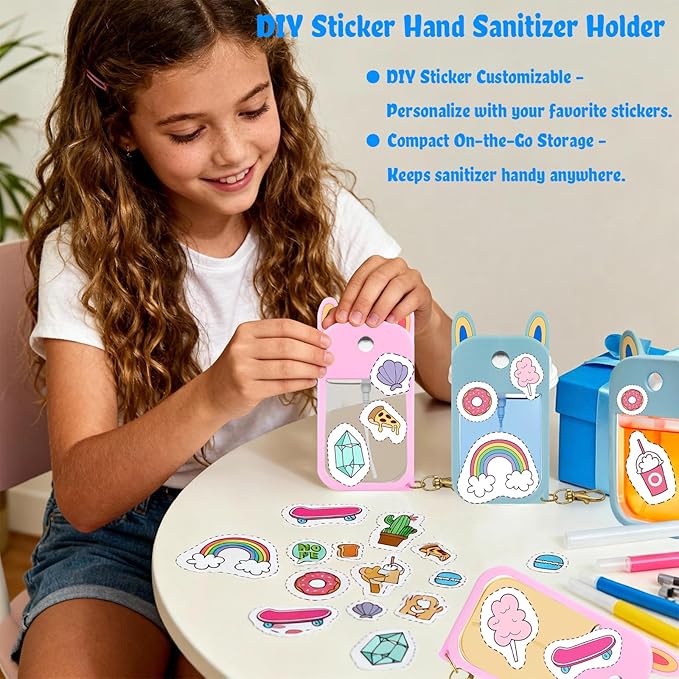 Protective Silicone Case Compatible with Touchland Hand Sanitizer Spray Case Holder with Keychain Compatible with Touch Land Mist Hand Sanitizer Spray Accessory Travel Cover Sleeve Travel Size-2pcs