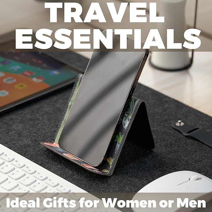 Airplane Phone Holder, Airplane Travel Essentials, Phone Stand for Car Desk Treadmill Bed, Unique Gifts for Plant Lovers, Women Travel Essentials