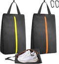 TOBWOLF 2PCS Golf Shoes Bags for Smelly Cleats, Water Resistant Lightweight Track Shoe Bags for Spikes with Zipper and Handle, Shoe Bag for Travel Women, Basketball, Gym, Golf, Soccer