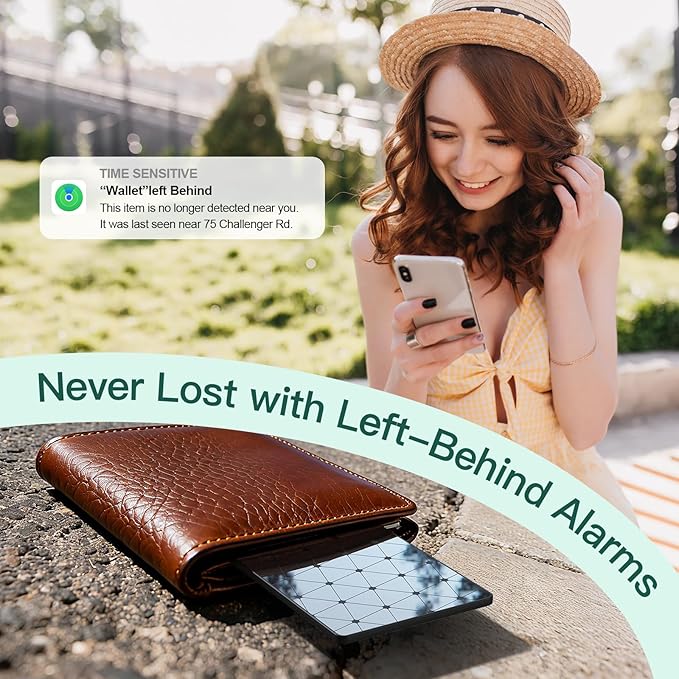 2026 [Apple MFi Certified] Wallet Tracker Air Tags for New Year Stuffers Gifts, Smart Tag Work with Apple Find My Slim Tracking Card - White Elephant Gifts for Adults,100 Mouths Battery Life