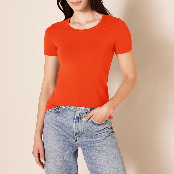 Amazon Essentials Women's Regular-Fit Short-Sleeve T-Shirt (Crewneck and V-Neck Options), Multipacks
