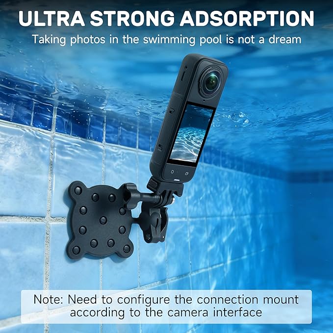Swimming Pool Mount for Insta360 X5 X4 Air ACE PRO 2 Action Camera Suction Cup Adapter for DJI Osmo 360 Action 6 5 Nano for Gopro Hero 13 12 Max 2 Accessories