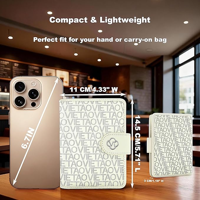 Passport Holder for Travel, RFID Blocking Leather Airtag Wallet for Women Men, Large Passport Cover Essentials Gift, Tickets, Cash, Photo, Sim Card Pen Slot, White