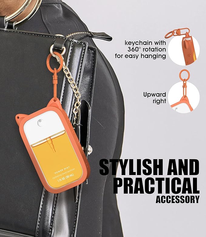 Sonnorel Silicone Case Compatible with Touchland Hand Sanitizer Spray (Fit for 1 FL OZ/30 mL Ver), Portable keychain
